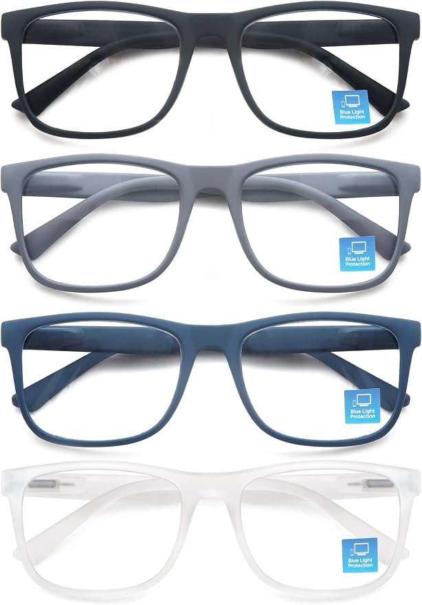 Blue Light Blocking Reading Glasses Men Large Wide Oversized Square Computer Readers Glasses for Big Head/Large Face
