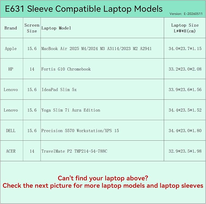 Smatree Elite Laptop Sleeve for 15.3 inch Apple MacBook Air 2023-2025, HP Fortis G10 Chromebook, Lenovo IdeaPad Slim/Yoga Slim 7i, DELL Precision/XPS 15, ACER, Protective Laptop Case with Pocket(E631)