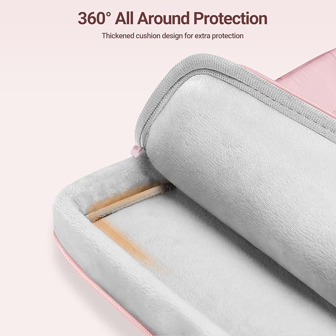 MOSISO Compatible with MacBook Neo Case 13 inch 2026 Release A3404, Seamlessly Closes Scratches & Fingerprints Resistant Hard Shell&Sixteen Grid Puffy Bag&Keyboard Skin&Type C&Screen Film, Blush