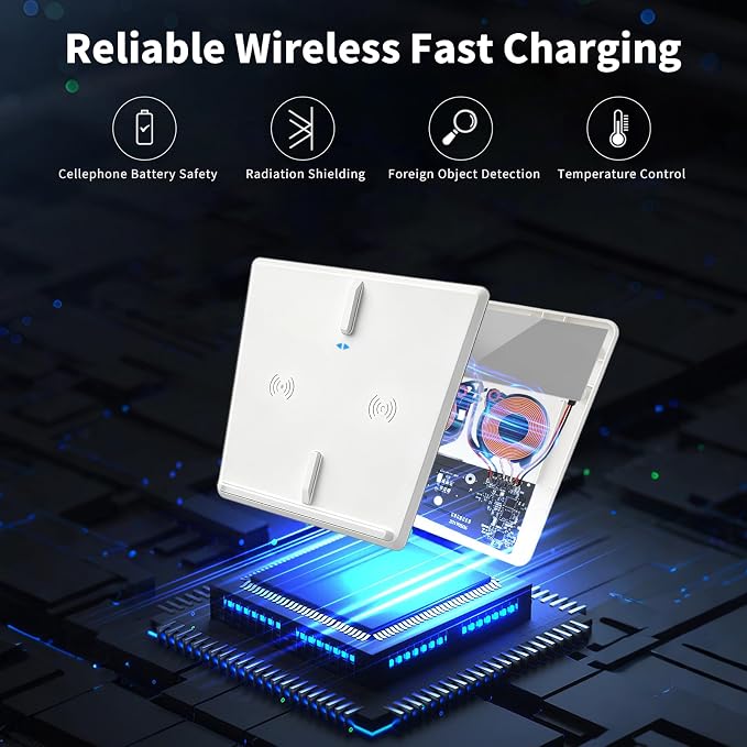 White Wireless Charger for 2017-2020 Tesla Model 3, Dual 15W Tesla Model 3 Wireless Charger Pad, Centre Console Accessory Panel, OEM White Interior Match, Compatible with All Qi Phone