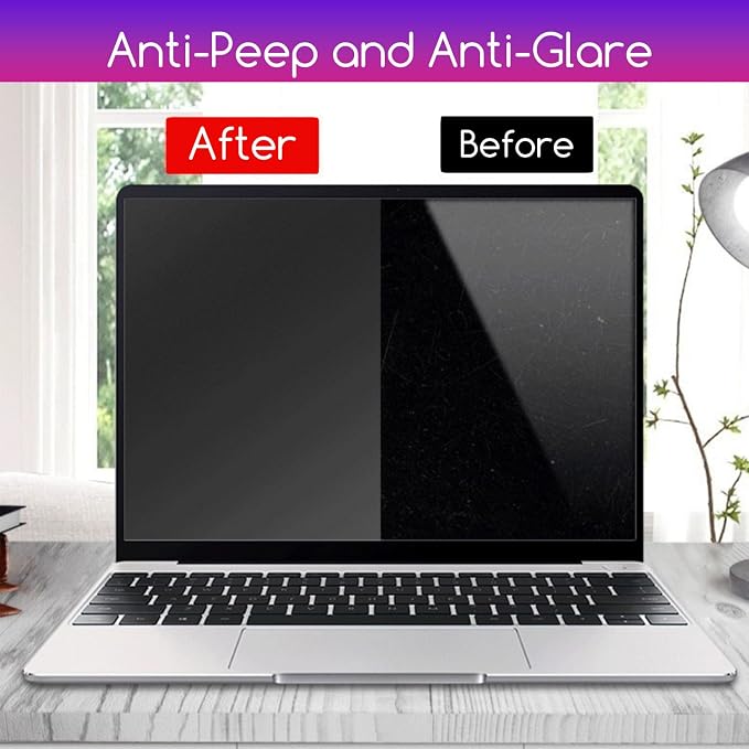 KEANBOLL Privacy Tempered Glass Screen Protector for MacBook Air 13.6 inch M5/M4/M3/M2 Chip, Anti-Spy & Anti-Blue Light & Anti-Glare, Compatible with Model A3449, A3240, A3113, A2681