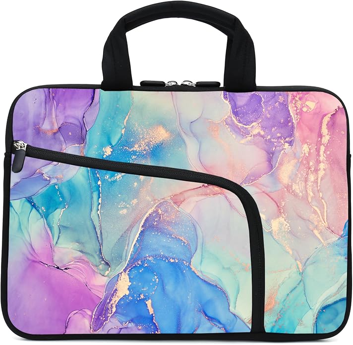 15Inch Laptop Sleeve Carrying Bag with Handle， Front Pocket for Placing Power Adapter and Mouse for men women