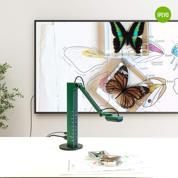 IPEVO VZ-R HDMI/USB Dual Mode 8MP Visual Communication Tool for Real-time Projection, Distance Learning, Web conferencing, Video Recording, Live Demos — Works with and Without a Computer,Green