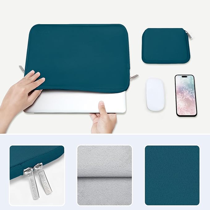 MOSISO Laptop Case 13 inch, 13 inch Laptop Sleeve Bag Compatible with MacBook Neo/Air M5 M4 M3 M2 M1 2026-2018 / Pro M2 M1 2026-2016, Neoprene Computer Sleeve Bag with Small Case, Deep Teal