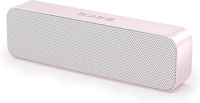 Computer Speaker for Desktop,Rechargeable PC Speaker,Small Computer Soundbar with Stereo & Bass,3.5mm Aux-in,Bluetooth,TF Port,Loud Volume for Web Conferences,Teacher,Music (Pink)