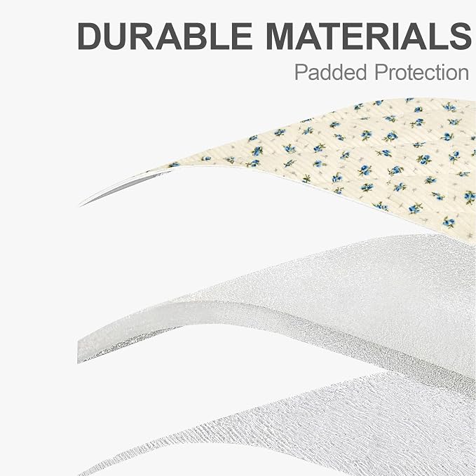 Puffy Laptop Sleeve 13-15.6 Inch Corduroy Quilted Laptop Protective Case Cute Floral Computer Sleeve Protective for MacBook