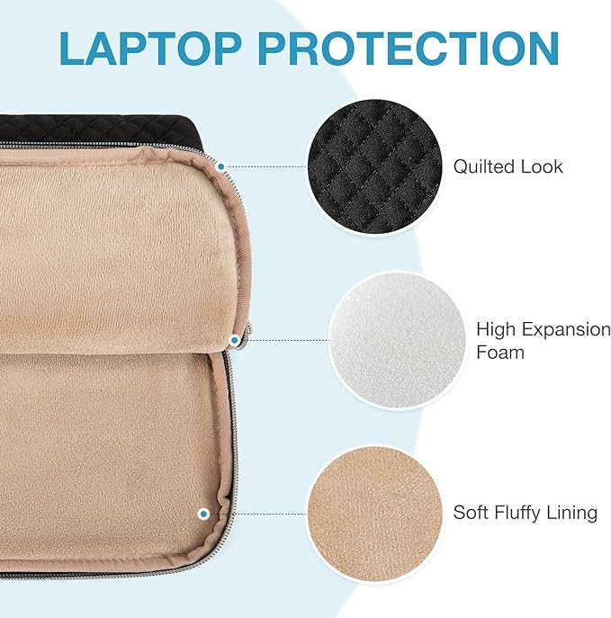 BAGSMART 15.6 Inch Laptop Case Sleeve Compatible with MacBook Pro 16 Inch,15.6 Inch HP,Dell,Acer Aspire,Asus Notebook, Lightweight Laptop Bag for Women with Shoulder Strap,Pocket,Handle, Coffee Brown