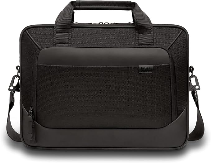 Dell EcoLoop Pro Classic Briefcase 14 - Fits up to 14 inch Laptops, Weather Resistant, Adjustable Shoulder Strap, 360º Foam Cushioning, Luggage Pass Through, Reflective Accent - Black