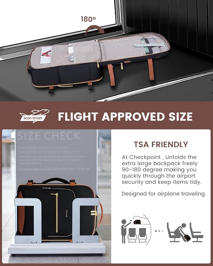 LOVEVOOK 50L Travel Backpack for Women & Men, Airline Approved Carry On Luggage with 3 Packing Cubes, TSA Overnight Bags, Waterproof Personal Item Bag, Weekender Essentials Backpacks fits 17" Laptop