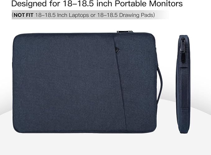 Portable Monitor Case 18.5 Inch,18 Inch Storage Sleeve Bag Compatible with Most Large 18.5 Inch Portable Monitor Carrying Pouch Bag,Navy Blue(NOT FIT 18 INCH Laptop)