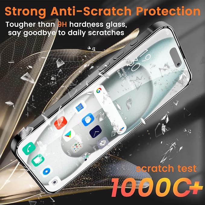Lesakit 4+4 Pack Privacy Screen Protector for iPhone 15 Plus 6.7-Inch with 4 Pack Camera Lens Protector, Anti Spy Tempered Glass Film 9H Hardness Case Friendly