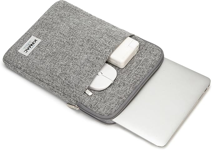 Kinmac 360° Protective Vertical Laptop Sleeve Case Cover Bag (Snow Grey, 12.5 inch-13.3 inch)
