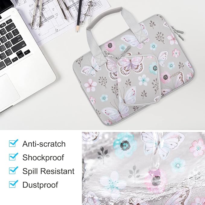 Hseok Laptop Sleeve 13.3-14 inch Case with Small Pouch, Neoprene Computer Bag Compatible with MacBook Neo/Pro 14 M5/M4/M3/M2/M1, Mac Air/Pro 13.3, XPS 14 and Most 13-14 inch Notebooks,B02F01