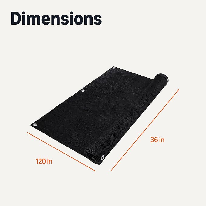 Amazon Basics Privacy Screen Fence for Outdoor Patios, Pools, Balconies, Weather-Resistant, 3 x 10 ft, Black, 1-Pack