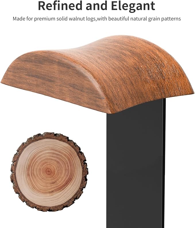 Headphone Stand and Controller Holder, 2-in-1 Walnut Wood Gaming Desk Organizer Compatible with Controllers, Display Mount for AirPods Max, Bose, Sennheiser, Gift for Gamers