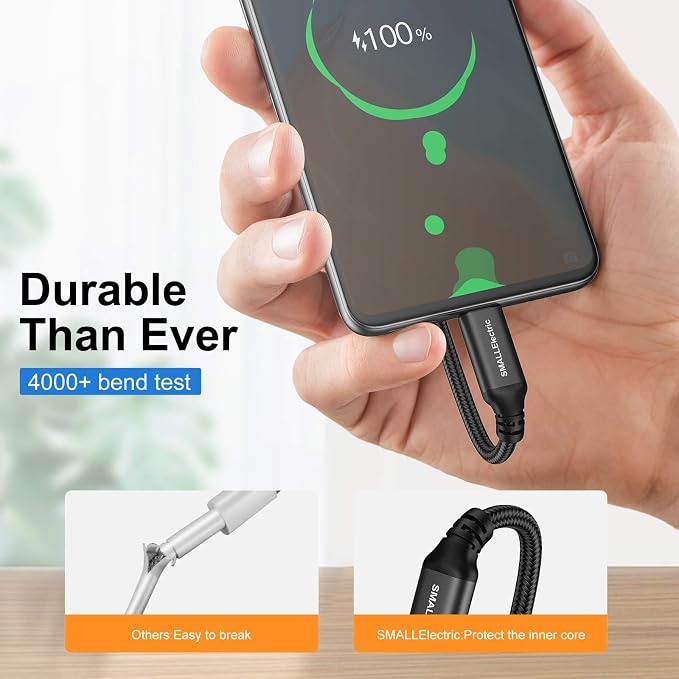 USB Type-C to A Cable 5pack 6ft Braided Fast Charging 3A Quick Charger Cord, 6 Foot Compatible iPhone 17/17 Pro/16e/16/15 Pro Max,Samsung Galaxy S10 S9 S8 Plus, Note 10 9 8, LG V50 V40 G8 G7(Black)