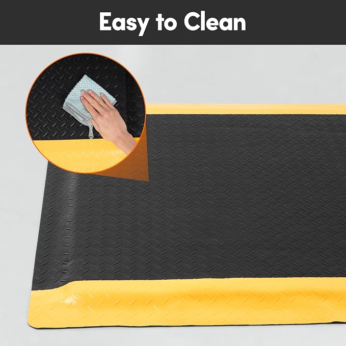 Anti Fatigue Mats Industrial 2' x 7' 15/16" Thick Ergonomic Standing Mat Commercial Kitchen Mat Heavy Duty Diamond Plate Shop Floor Mat Helps Relieve Back and Leg Soreness