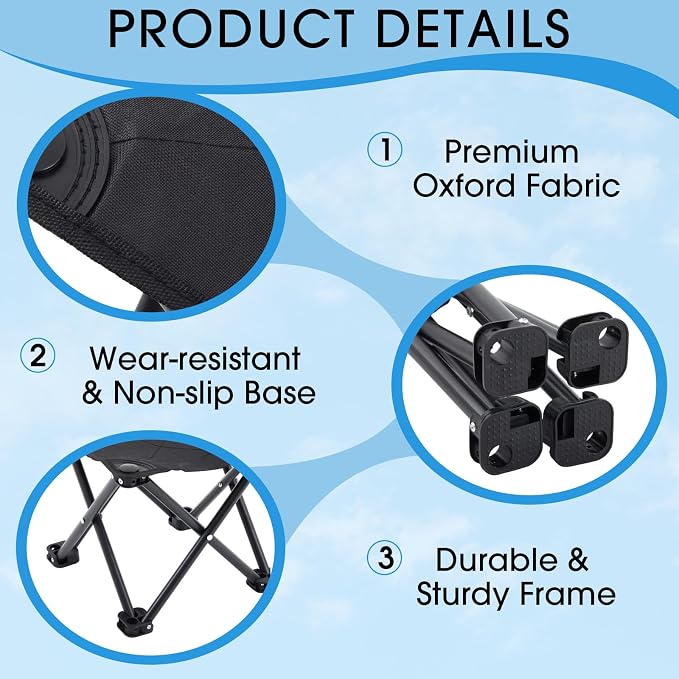 Ripeng 4 Pcs Portable Airplane Travel Foot Rest, Folding Camping Stool, Under Desk Foot Rest at Work for Long Flight, Home and Office Outdoor Hiking Fishing with Carry Bag