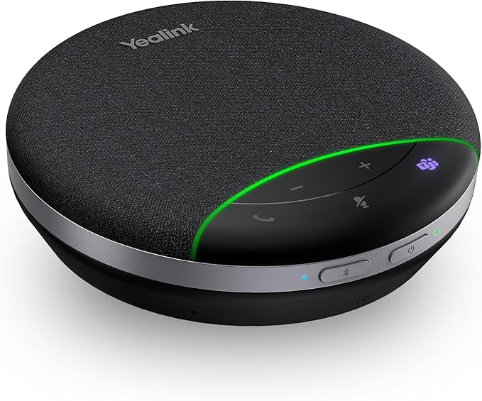 Yealink SP92 USB Speakerphone Bluetooth Conference Speakers and Microphone Teams Certified Full-Duplex Noise Reduction 360 Audio Pickup for Small Meeting Room (No Dongle)