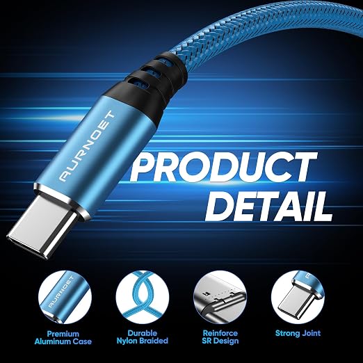 USB C to USB C Cable, 6FT 5-Pack Type C to Type C Charger Cable Fast Charging Cord 60W for iPhone 15/15 Pro/15 Plus/15 Pro Max, Samsung Galaxy S23 S22 S21 Ultra