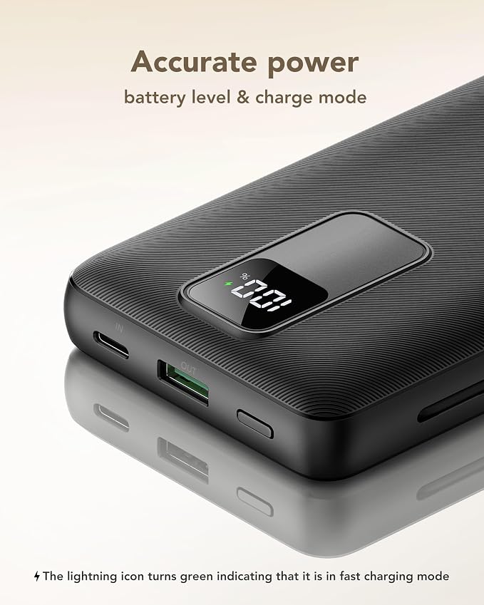 charmast Portable Charger with Built-in Wall Plug and Cables, 20000mAh Power Bank Travel Essentials, 20W Fast Charging Battery Pack Compatible with iPhone 17/16/15/14/13/12/11, Samsung, Android