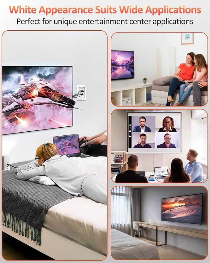 Elecpow in Wall Cable Management Kit, Hide TV Power Cables & Low Voltage Wires Behind The Wall, Recessed Outlet for Wall Mounting TV