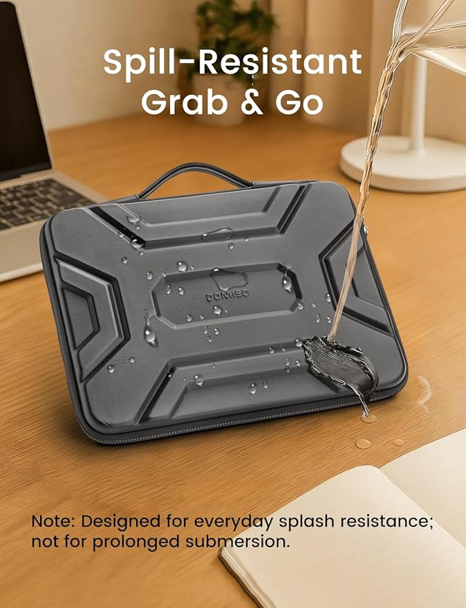 DOMISO 15.6 inch Laptop Sleeve, Shockproof and Waterproof EVA Protective Laptop Case, Laptop Sleeves for 16" MacBook Pro/Max M2 M1 2019-2023,15"-16" HP Dell Asus Laptop,Dell XPS 15, Dark Grey