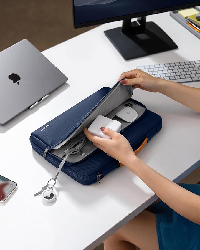 tomtoc 360 Protective Laptop Carrying Case for 13-inch New MacBook Air M5/A3449(2026), M4/A3240, M3/A3113, M2/A2681 M1/A2337, 13“ MacBook Neo/Pro, iPad Pro M5 & iPad Air M4, Water-Resistant Laptop Bag