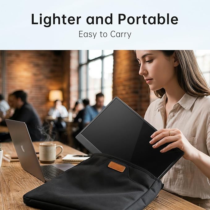 KTC Portable Monitor 15.6 Inch FHD 1080P Travel Monitor for Laptop, MacBook Phone PS5 Xbox Switch, HDMI USB C, HDR, IPS Slim Second Screen with Built-in Speakers, H15F9