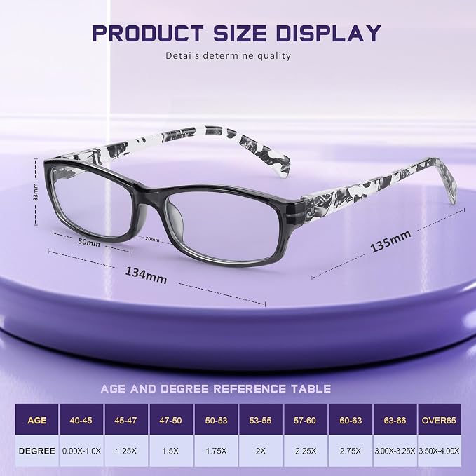 5Pack Reading Glasses for Women - Blue Light Blocking Spring Hinge Computer Readers Anti Glare UV Eyeglasses