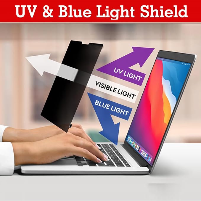 Privacy Screen Filter for MacBook Pro 16 Inch (2021-2024, M1, M2, M3, M4, Pro, Max) | Flip Over Laptop Privacy Shield | Anti-Glare | Eye Protection| Aniti Spy | Blue Light Reduced Protector