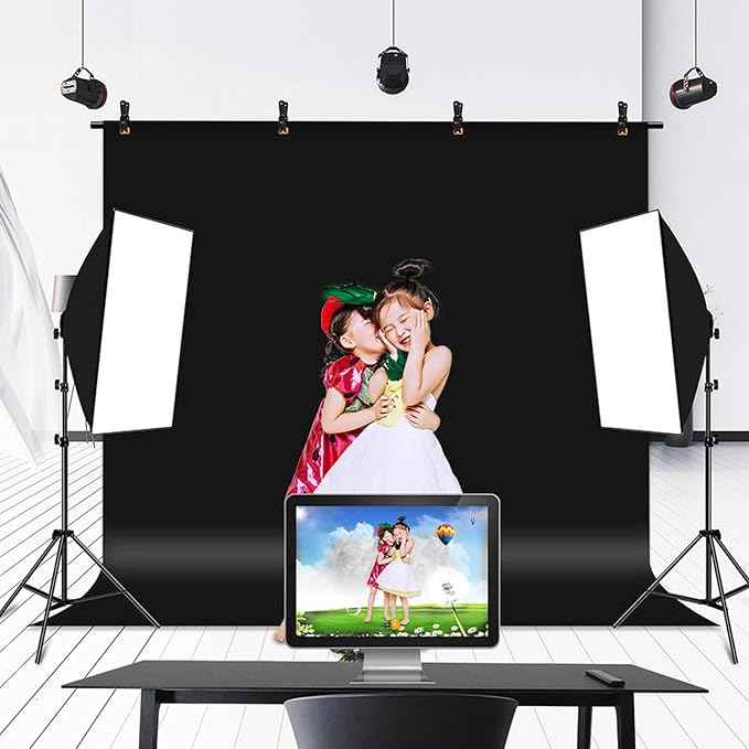 Chromakey Green Screen Backdrop, Photography Backdrop High Density Polyester Soft Light Wrinkle Background for Photo Studio Streaming Video Party Home Use (150 * 200CM)
