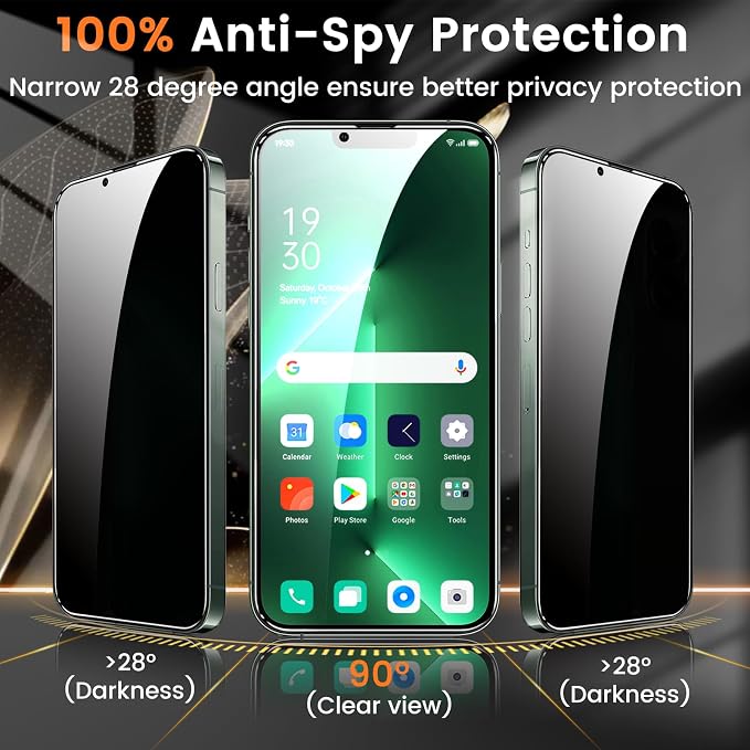 Lesakit 3+3 Pack Privacy Screen Protector for iPhone 13 Pro Max 6.7-Inch with 3 Pack Camera Lens Protector, Anti Spy Tempered Glass Film 9H Hardness Bubble Free Case Friendly