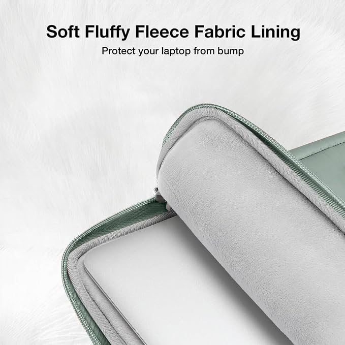 MOSISO Laptop Case 13.3 inch, 13-13.3 inch Puffy Laptop Sleeve Compatible with MacBook Air 13 13.6/Pro 13/Pro 14, HP Dell ASUS Lenovo, Rectangle Quilted Puffer Computer Bag for Women, Antique Green