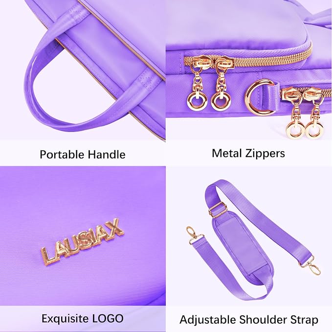 Laptop Case Bag Women Men Computer Sleeve Compatible with MacBook/Dell/HP/Acer/ASUS, Waterproof Shoulder Carrying Briefcase, Purple, 17-17.3 Inch