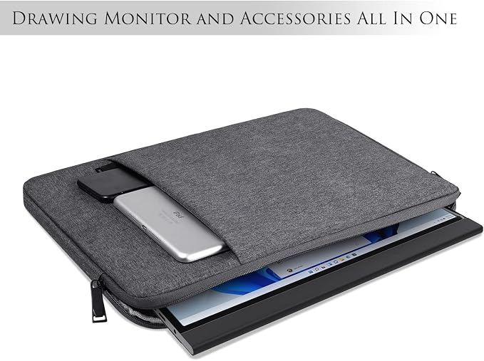 16.1 inch Portable Monitor Case Sleeve for Most 15.6/16.1 in Monitors, Compatible with KYY MNN Innoview Forhelp ASUS Zenscreen 16" Portable Display Monitors, Space Grey