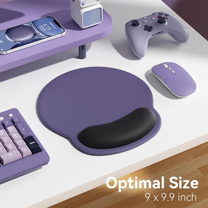 Ergonomic Mouse Pad with Wrist Rest,Mousepad with Wrist Support - Cute Gel Portable Mouse Pads for Desk Laptop,Computer,Office & Home Decor-(Grey)