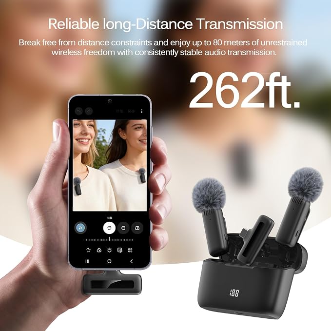 Labstandard Wireless Lavalier Lapel Microphone for iPhone, iPad, mini Video Recording Mic for Interview Video Podcast Vlog YouTube & Livestream, Noise Reduction, Plug & Play (J13 Pro)