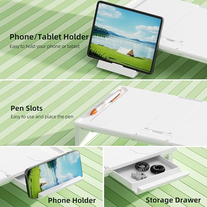Heymaster Ergonomic Monitor Stand Riser, Laptop Stand Foldable Muti-Angle Adjustable Portable Foldable Stand with Heat-Vent Compatible with MacBook, Air, Pro, Surface Laptop (9-17 inches) (White)