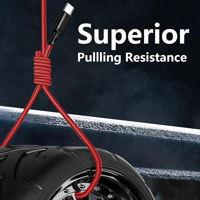 USB A to USB C Charger Cable, 5 Pack [3/3/6/6/10ft] Type C Fast Charging Cord High Data & Transfer Wire Compatible for iPhone 17/16/15 Plus/Pro Max iPad Pro Air Ps5 Controller Samsung Galaxy(Red)