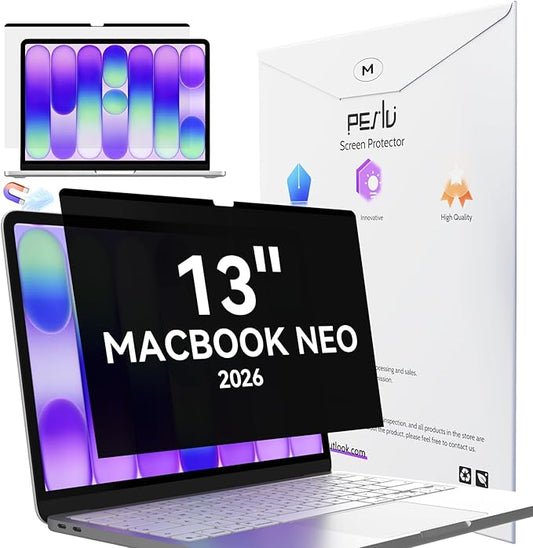 Peslv Magnetic Privacy Screen for Macbook Neo 13 Inch (2026, A18 Pro), Removable Matte Anti Glare Blue Light Protector Private Security Filter for 13inch Mac Laptop Computer