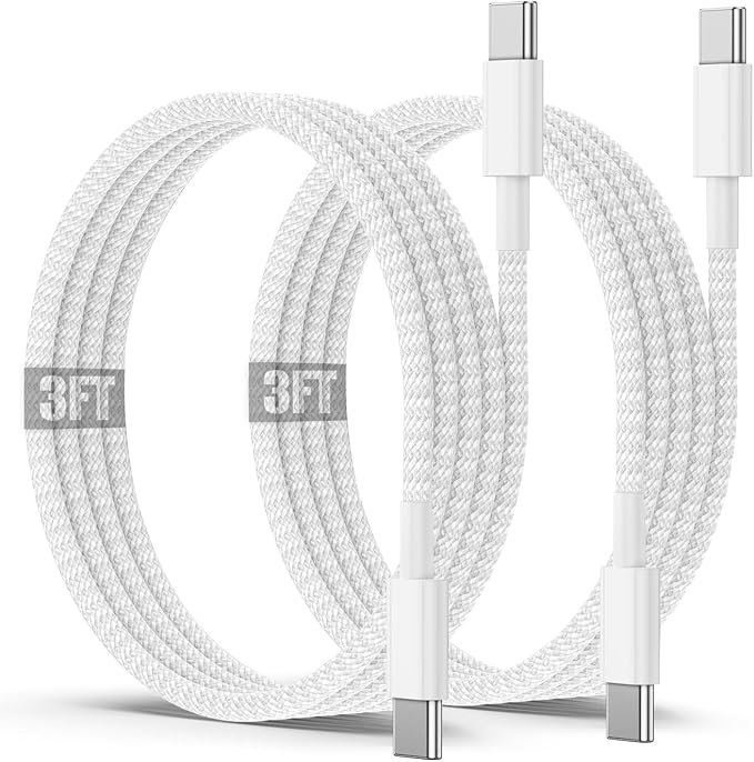 USB C to C Charging Cable 3ft, 60W Fast Type C to C Charger Cord Short for Apple iPhone 17 Pro Max/17 Air/16 Pro Max/15 Plus, MacBook Pro 2021/2020/2019,iPad 12.9/11 inch/Mini/Air 5/4,Samsung Galaxy