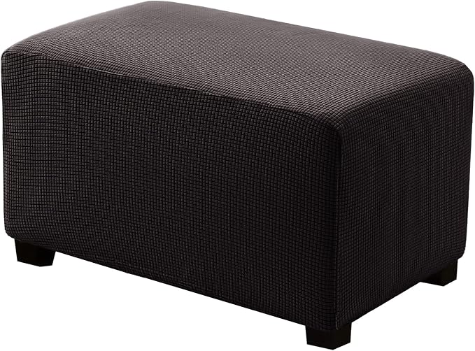 Ottoman Covers Ottoman Slipcovers Folding Storage Stool Washable Furniture Protector,Elastic Foot Stool Foot Rest Protector for Living Room Bedroom,X-Large,Coffee