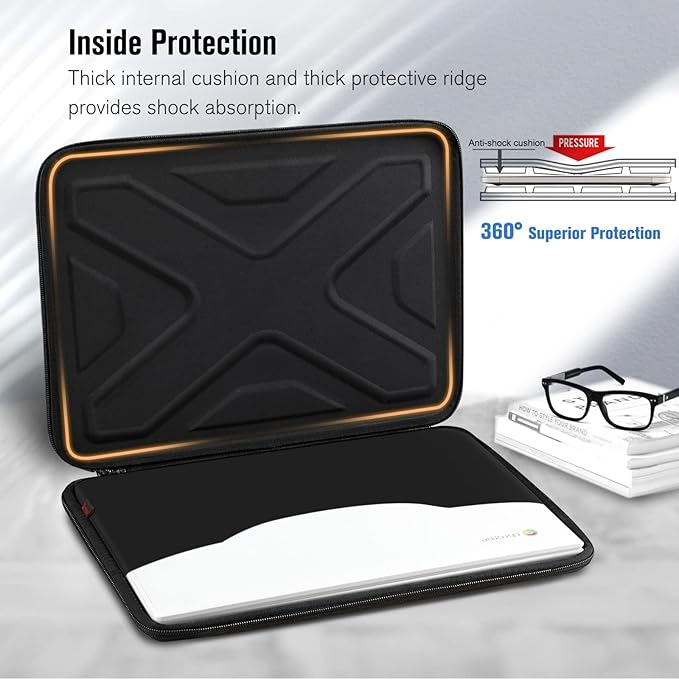 SITHON Hard Shell Laptop Sleeve Case for 11.6-inch Chromebook, Shock Absorption Computer Carrying Bag for 11.6" Samsung Chromebook 4/3/2, 12.4" Surface Laptop, 11.6" Lenovo/Acer/HP Ultrabook