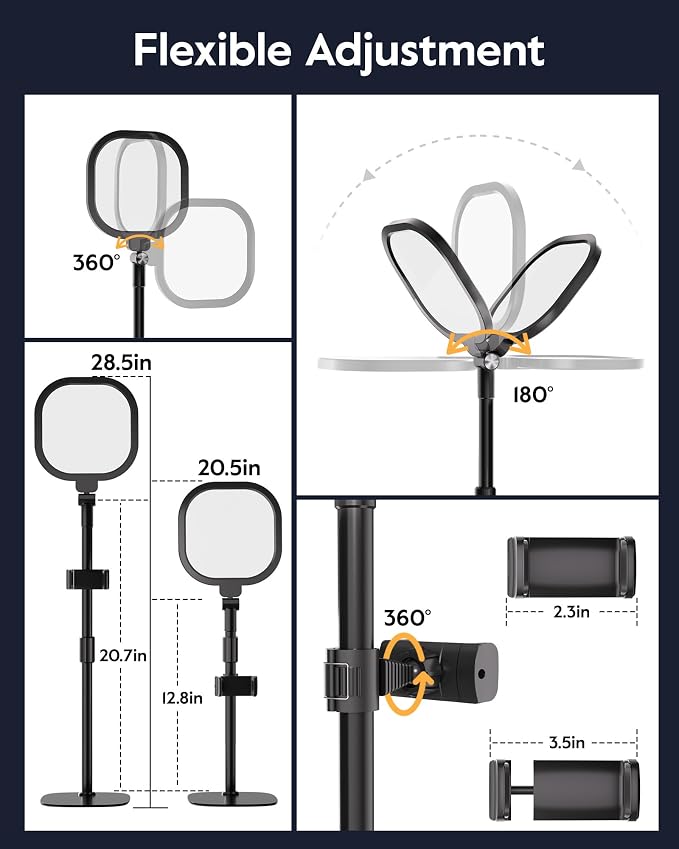 LitONES Video Conference Lighting for Zoom Meeting, Ring Light for Desk with Flexible Stand, 30 Light Modes Ring Light for Computer, Video Lights & Memory Func for Video Calls, Live Stream, Webcam