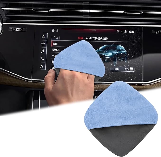 BFXM Car Screen Cleaner, 4.1''×4.1'' Microfiber Dashboard Wipes, Square Microfiber Cloth, Automotive Display Wipes,Vehicle Screen Cleaner Tool for Dashboard Display, Car Interior Tool (Blue)