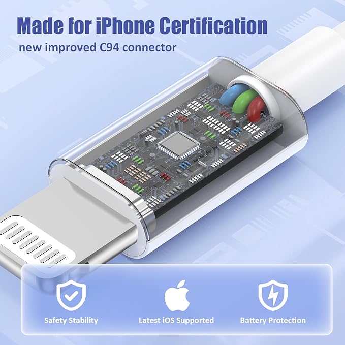 4Pack USB C to Lightning Cable 3FT, Fast Charging Cord for iPhone 14, Replacement for Apple Original Charger Cable for iPhone 14 13 12 11 Pro 11 XS MAX XR 8 7 6s Plus