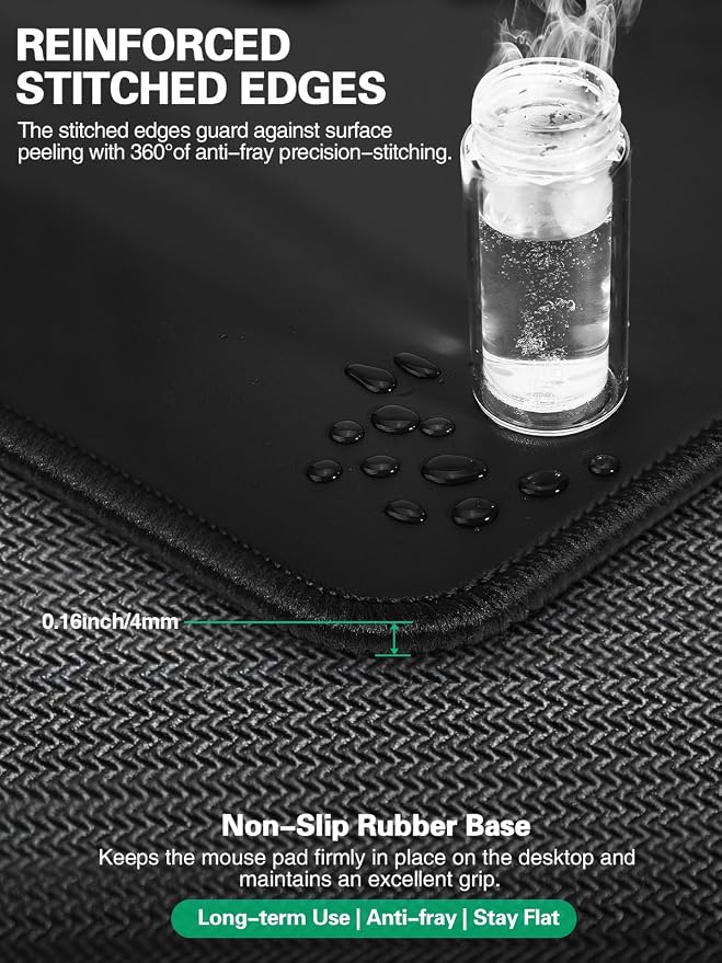 Mouse Pad with Foldable Phone Holder, Wireless Charging Desk Mat 31.5x15.75 Mousepad with Superior Micro-Weave Cloth Non-Slip Waterproof Desk Pad (Black with PD Adapter-Right Charging)