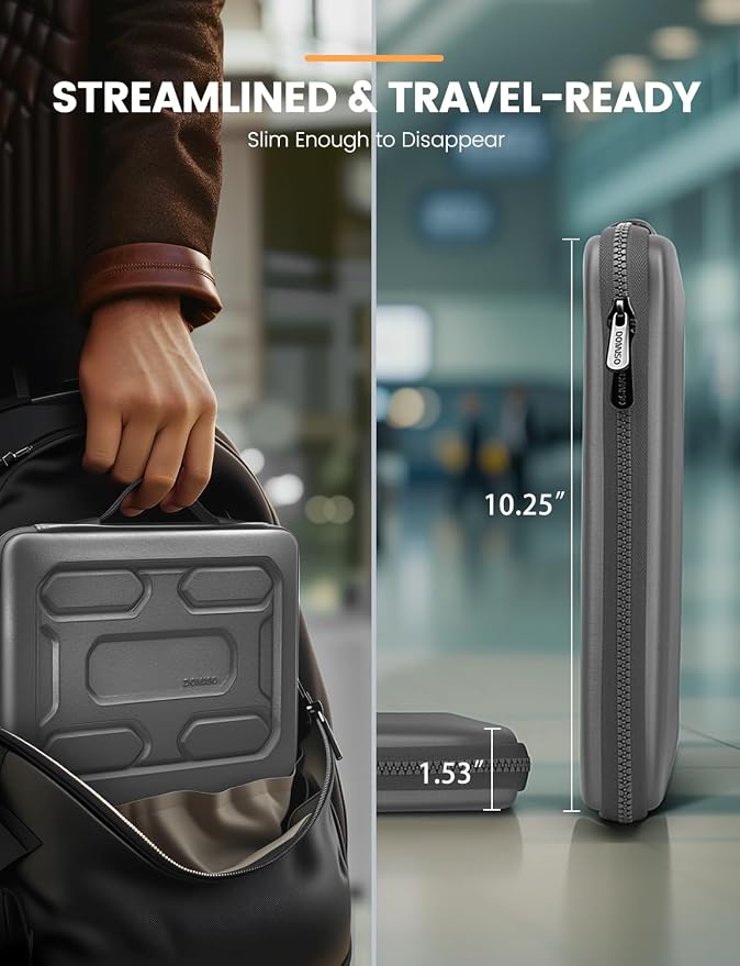 DOMISO 13.3 inch Laptop Sleeve with Handle Shockproof Computer Bag Waterproof EVA Protective Carrying Case for 13-13.3 inch Notebooks/13 MacBook Air/MacBook Pro Retina/Dell XPS 13/HP, Dark Grey