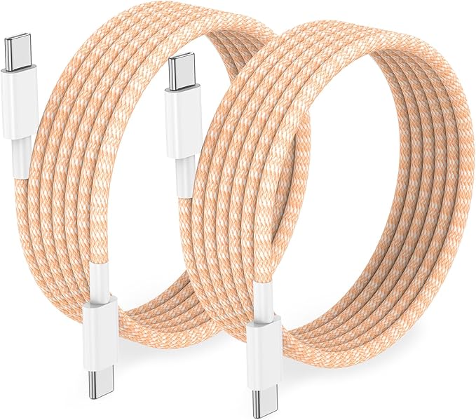Long USB C to C Fast Charger Cable 10ft,60W Type C to C Fast Charging Cord for Apple iPhone 16 Pro Max/16/15 Plus/15/MacBook Pro 2021/2020/2019/2018,iPad 12.9/11 inch/Mini/Air 5/Samsung Galaxy Orange